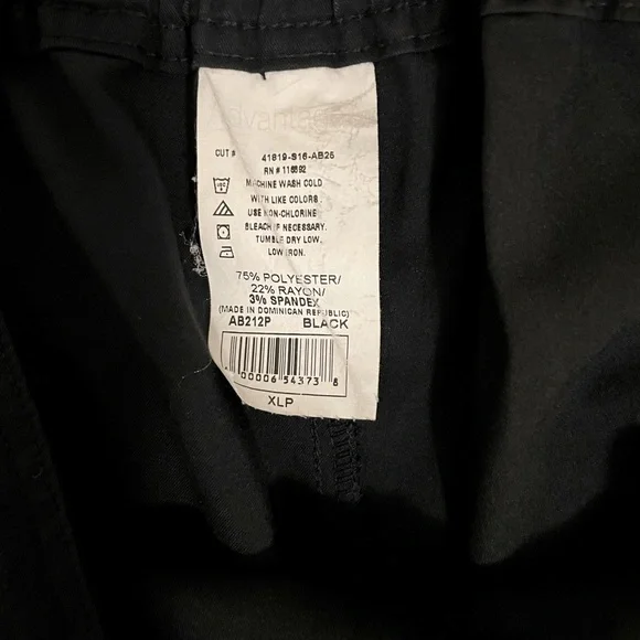 Women's Black Scrub Bottoms with Drawstring - Picture 4 of 5